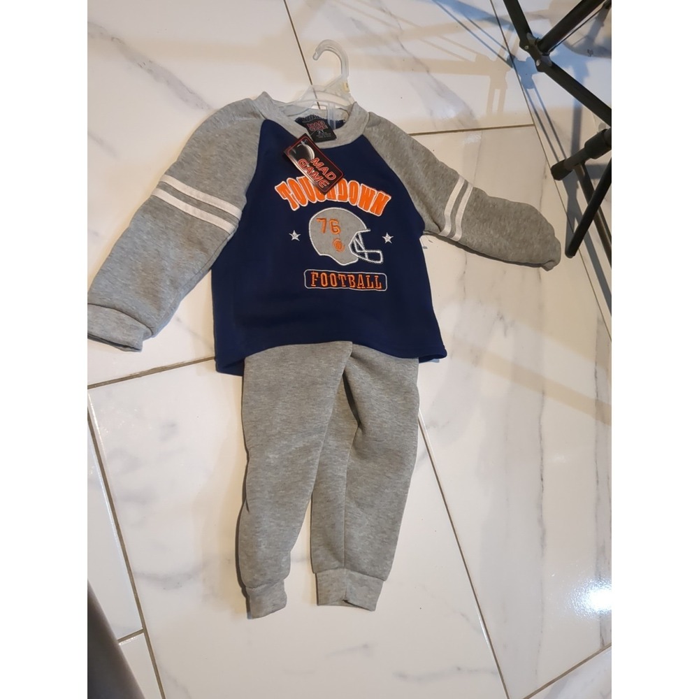 NWT‎ Mad Game 2 Piece Pant Set - 24 Months, Featuring TOUCHDOWN FOOTBALL
